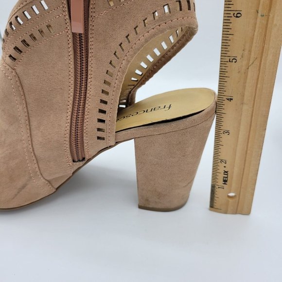 Francesca's Suede Peep Toe Booties Boots Women's Size 10 - Picture 7 of 12